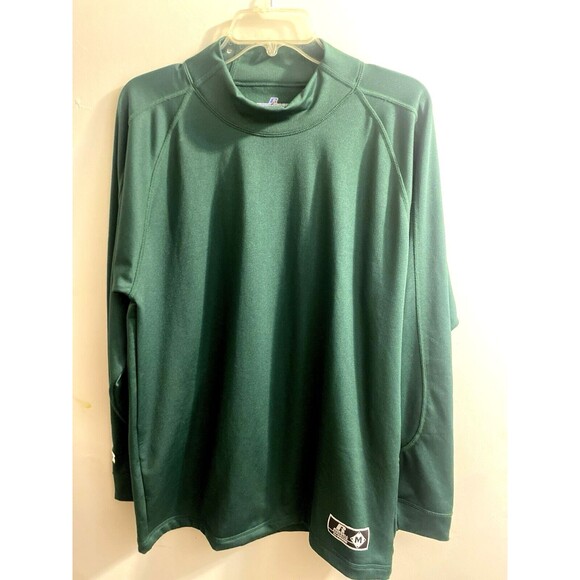 Russell Athletics Pullover Mens Sz M Green Dri Power Stretch Long Sleeve Shirt - Picture 13 of 16